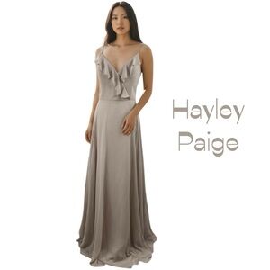Hayley Paige Tan Maxi Dress Size 14